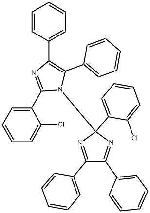 2,2'-ビス(2-クロロフェニル)-4,4',5,5'-テトラフェニル-1,2'-ビイミダゾール 化学構造式