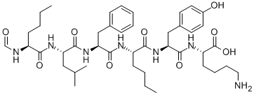 N-ホルミル-NLE-LEU-PHE-NLE-TYR-LYS 化学構造式