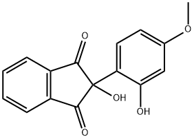 2-Hydroxy-2-(2-hydroxy-4-methoxyphenyl)-1H-indene-1,3(2H)-dione Struktur