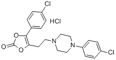 4-(4-Chlorophenyl)-5-(2-(4-(4-chlorophenyl)-1-piperazinyl)ethyl)-1,3-d ioxol-2-one HCl Structure