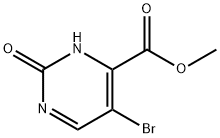 5-ブロモ-2-ヒドロキシピリミジン-4-カルボン酸メチル 化学構造式