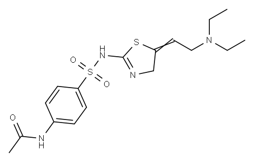 N-[4-[[(5E)-5-(2-diethylaminoethylidene)-4H-1,3-thiazol-2-yl]sulfamoyl ]phenyl]acetamide Structure