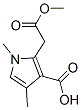 2-[(メトキシカルボニル)メチル]-1,4-ジメチル-1H-ピロール-3-カルボン酸 化学構造式