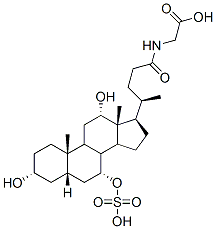 N-[(3a,5b,7a,12a)-3,12-dihydroxy-24-oxo-7-(sulfooxy)cholan-24-yl]-glycine Struktur