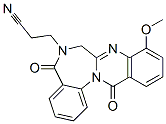 Quinazolino[3,2-a][1,4]benzodiazepine-6(5H)-propanenitrile,  7,13-dihydro-9-methoxy-5,13-dioxo- Structure