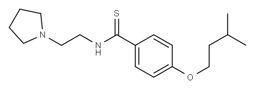 p-(3-Methylbutyloxy)-N-[2-(1-pyrrolidinyl)ethyl]benzothioamide 结构式
