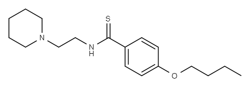 p-Butoxy-N-(2-piperidinoethyl)benzothioamide Structure