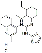 2-(2,3-diethylcyclohexyl)-3-(2-methylquinolin-4-yl)-1-(1,3-thiazol-2-y l)guanidine hydrochloride Struktur