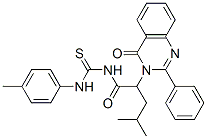 4-methyl-N-[(4-methylphenyl)thiocarbamoyl]-2-(4-oxo-2-phenyl-quinazoli n-3-yl)pentanamide Struktur
