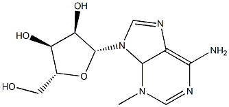 3-メチル-9-β-D-リボフラノシル-3H-プリン-6(9H)-イミン 化学構造式