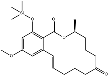(3S,11E)-3,4,5,6,9,10-Hexahydro-14-methoxy-3-methyl-16-(trimethylsilyl)oxy-1H-2-benzoxacyclotetradecin-1,7(8H)-dione Structure