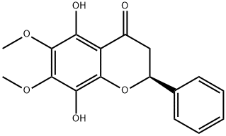 (S)-2,3-Dihydro-5,8-dihydroxy-6,7-dimethoxy-2-phenyl-4H-1-benzopyran-4-one Struktur
