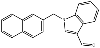 1-(2-ナフチルメチル)-1H-インドール-3-カルブアルデヒド 化学構造式