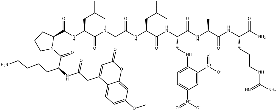 MCA-LYS-PRO-LEU-GLY-LEU-DAP(DNP)-ALA-ARG-NH2 Structure