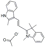 1,3,3-trimethyl-2-[2-(2-methyl-1H-indol-3-yl)vinyl]-3H-indolium acetate Struktur