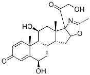 (16β)-6β,11β,21-トリヒドロキシ-2′-メチルプレグナノ[17,16-d]オキサゾール-1,4-ジエン-3,20-ジオン 化学構造式