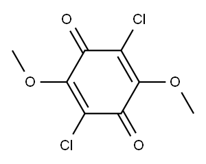2,5-ジクロロ-3,6-ジメトキシ-p-ベンゾキノン 化学構造式