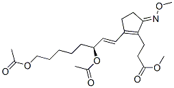 2-[(1E,3S)-3,8-Bis(acetyloxy)-1-octenyl]-5-(methoxyimino)-1-cyclopentene-1-propanoic acid methyl ester Structure