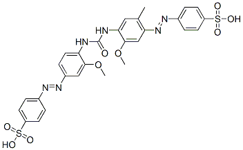 4-[3-Methoxy-4-[3-[2-methoxy-4-(4-sulfophenylazo)-5-methylphenyl]ureido]phenylazo]benzenesulfonic acid Struktur