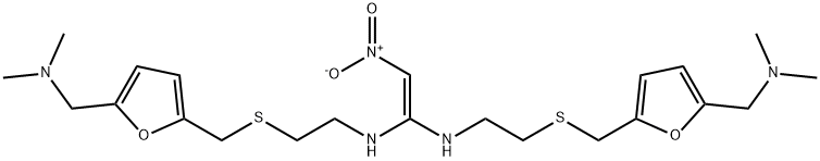 N,N'-BIS[2-[5-(DIMETHYLAMINOMETHYL)FURFURYLTHIO]ETHYL]-2-NITRO-1,1-ETHENDIAMINE Struktur