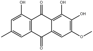 1,2,8-トリヒドロキシ-3-メトキシ-6-メチル-9,10-アントラセンジオン 化学構造式