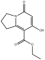 ethyl 7-hydroxy-5-oxo-1,2,3,5-tetrahydroindolizine-8-carboxylate Struktur