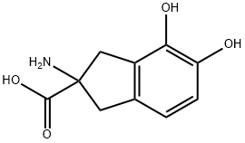 1H-Indene-2-carboxylic acid, 2-amino-2,3-dihydro-4,5-dihydroxy- (9CI) Structure
