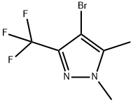 4-ブロモ-1,5-ジメチル-3-(トリフルオロメチル)-1H-ピラゾール 化学構造式