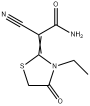 Acetamide, 2-cyano-2-(3-ethyl-4-oxo-2-thiazolidinylidene)- (9CI) Structure