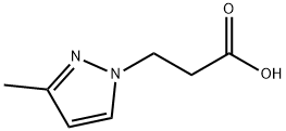 3-(3-メチル-1H-ピラゾール-1-イル)プロパン酸 化学構造式
