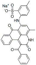 sodium 4-[(1-benzoyl-2,7-dihydro-4-methyl-2,7-dioxo-3H-dibenz[f,ij]isoquinolin-6-yl)amino]toluene-3-sulphonate Struktur