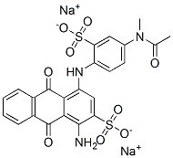 disodium 4-[[4-(acetylmethylamino)-2-sulphonatophenyl]amino]-1-amino-9,10-dihydro-9,10-dioxoanthracene-2-sulphonate 结构式