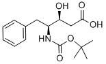 BOC-(3S,4S)-4-アミノ-3-ヒドロキシ-5-フェニルペンタン酸 化学構造式
