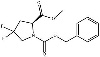 (S)-1-苄氧羰基-4,4-二氟吡咯烷-2-羧酸甲酯 结构式