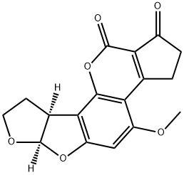 (6aR)-4-メトキシ-1,2,3,6aα,8,9,9aα,11-オクタヒドロシクロペンタ[c]フロ[3',2':4,5]フロ[2,3-h][1]ベンゾピラン-1,11-ジオン 化学構造式