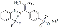 6-Amino-5-[[2-(trifluoromethyl)phenyl]azo]-2-naphthalenesulfonic acid sodium salt Structure