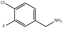 4-クロロ-3-フルオロベンジルアミン 化学構造式