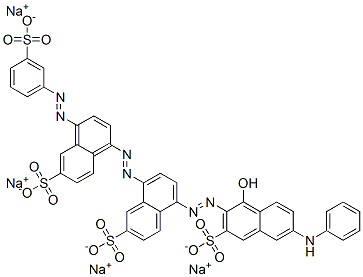 2-Naphthalenesulfonic acid, 5-[[1-hydroxy-6-(phenylamino) -3-sulfo-2-naphthalenyl]azo]-8-[[6-sulfo-4-[(3 -sulfophenyl)azo]-1-naphthalenyl]azo]-, sodium salt Struktur