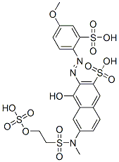 4-Hydroxy-3-[(4-methoxy-2-sulfophenyl)azo]-6-[methyl[[2-(sulfooxy)ethyl]sulfonyl]amino]-2-naphthalenesulfonic acid Structure