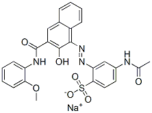 sodium N-acetyl-2-[[2-hydroxy-3-[(2-methoxyanilino)carbonyl]-1-naphthyl]azo]sulphanilate Struktur