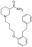 2-(4-(3-Carbamoylpiperidino)butoxy)bibenzyl Struktur