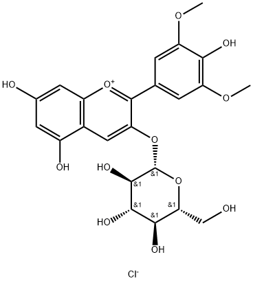 氯化锦葵色素-3-Β-葡糖苷,7228-78-6,结构式