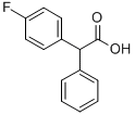 2-(4-フルオロフェニル)-2-フェニル酢酸 化学構造式