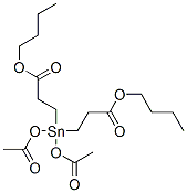 3,3'-[ビス(アセチルオキシ)スタンニレン]ビス(プロパン酸ブチル) 化学構造式
