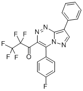 1-Propanone, 1-(4-(4-fluorophenyl)-8-phenylpyrazolo(5,1-c)(1,2,4)triaz in-3-yl)-2,2,3,3,3-pentafluoro- Struktur