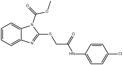 METHYL 2-[(4-CHLOROPHENYLCARBAMOYL)METHYLTHIO]-1H-BENZO[D]IMIDAZOLE-1-CARBOXYLATE 化学構造式