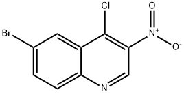6‐ブロモ‐4‐クロロ‐3‐ニトロキノリン 化学構造式
