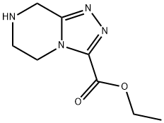 5,6,7,8-テトラヒドロ[1,2,4]トリアゾロ[4,3-A]ピラジン-3-カルボン酸エチル 化学構造式