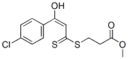 3-[[3-(4-クロロフェニル)-3-ヒドロキシ-1-チオキソ-2-プロペニル]チオ]プロピオン酸メチル 化学構造式