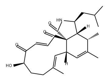 1H-Cycloundec(d)isoindole-1,12,15-trione, 2,3,3a,4,6a,9,10,11-octahydr o-11-hydroxy-4,5,8-trimethyl-3-(2-methylpropyl)-, (3S,3aR,4S,6aS,7E,11 S,13E,15aS)- 结构式